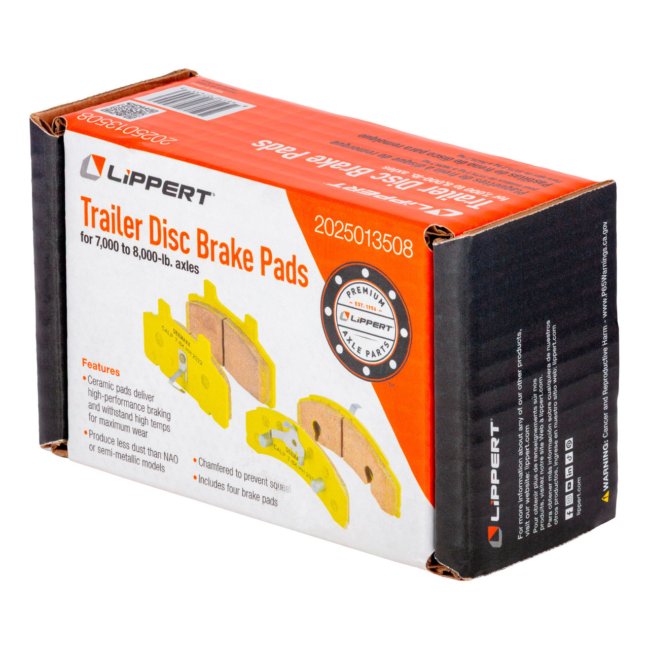 CURT Disc Brake Pad 2025013508 for 7,000-8,000 lb Axles - Ceramic, Low Dust, Easy Installation thumbnail 5