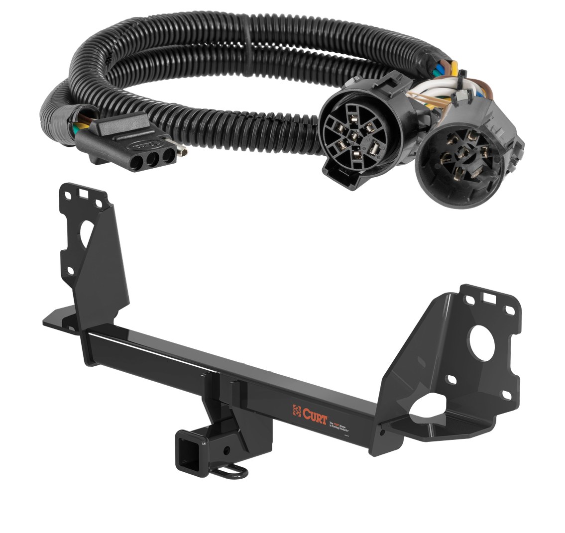 2017 - 2022 Audi Q7 Curt 2", Class 3 Trailer Tow Hitch + 4-flat Wiring Kit 13277 thumbnail 0