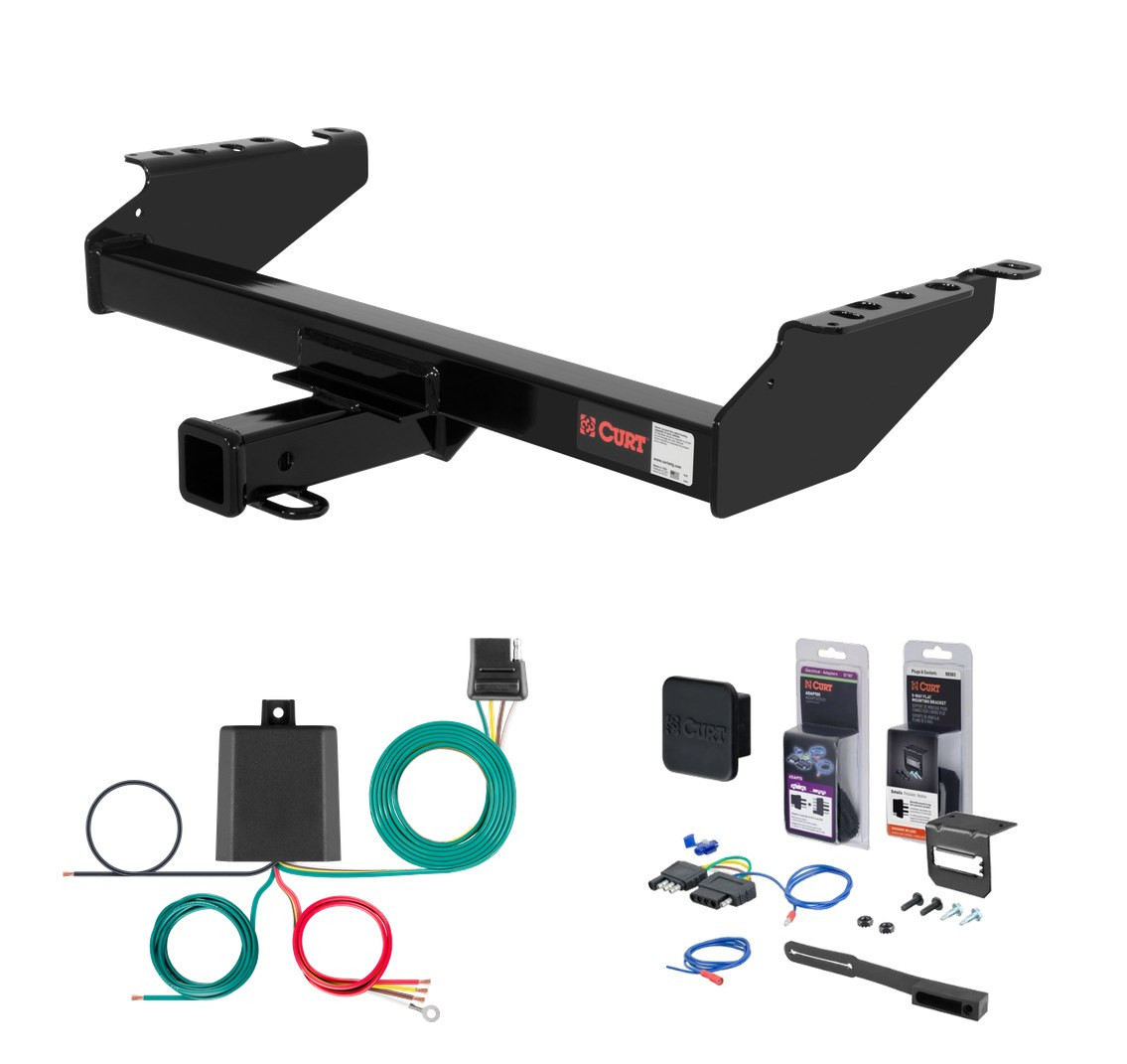1980 - 1986 Ford F-150 Excluding 10" drop bumper, old body Curt 2" Class 3 Trailer Tow Hitch + 5-Flat Wiring Kit Tow Boat/Utility Trailer with Surge Brakes 13310 thumbnail 0
