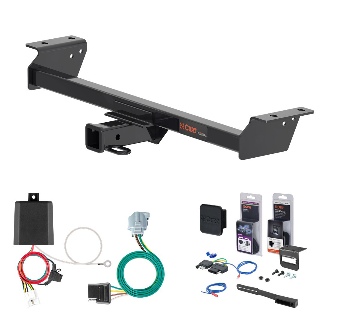 2020 - 2022 Lexus RX450h Excluding F Sport Curt 2" Class 3 Trailer Tow Hitch + 5-Flat Wiring Kit Tow Boat/Utility Trailer with Surge Brakes 13515 thumbnail 0