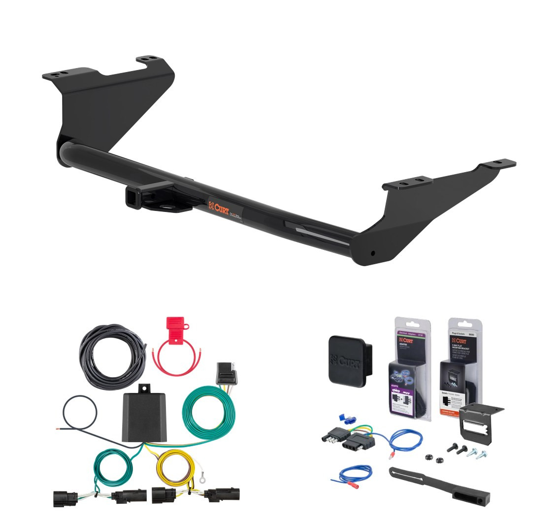 2021 - 2026 Chrysler Pacifica Curt 1-1/4" Class 2 Trailer Tow Hitch + 5-Flat Wiring Kit Tow Boat/Utility Trailer with Surge Brakes 12180 thumbnail 0