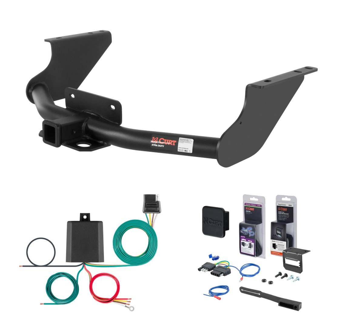2011 - 2018 RAM ProMaster City Excluding factory receiver Curt 2" Class 5 Trailer Tow Hitch + 5-Flat Wiring Kit Tow Boat/Utility Trailer with Surge Brakes 15572 thumbnail 0