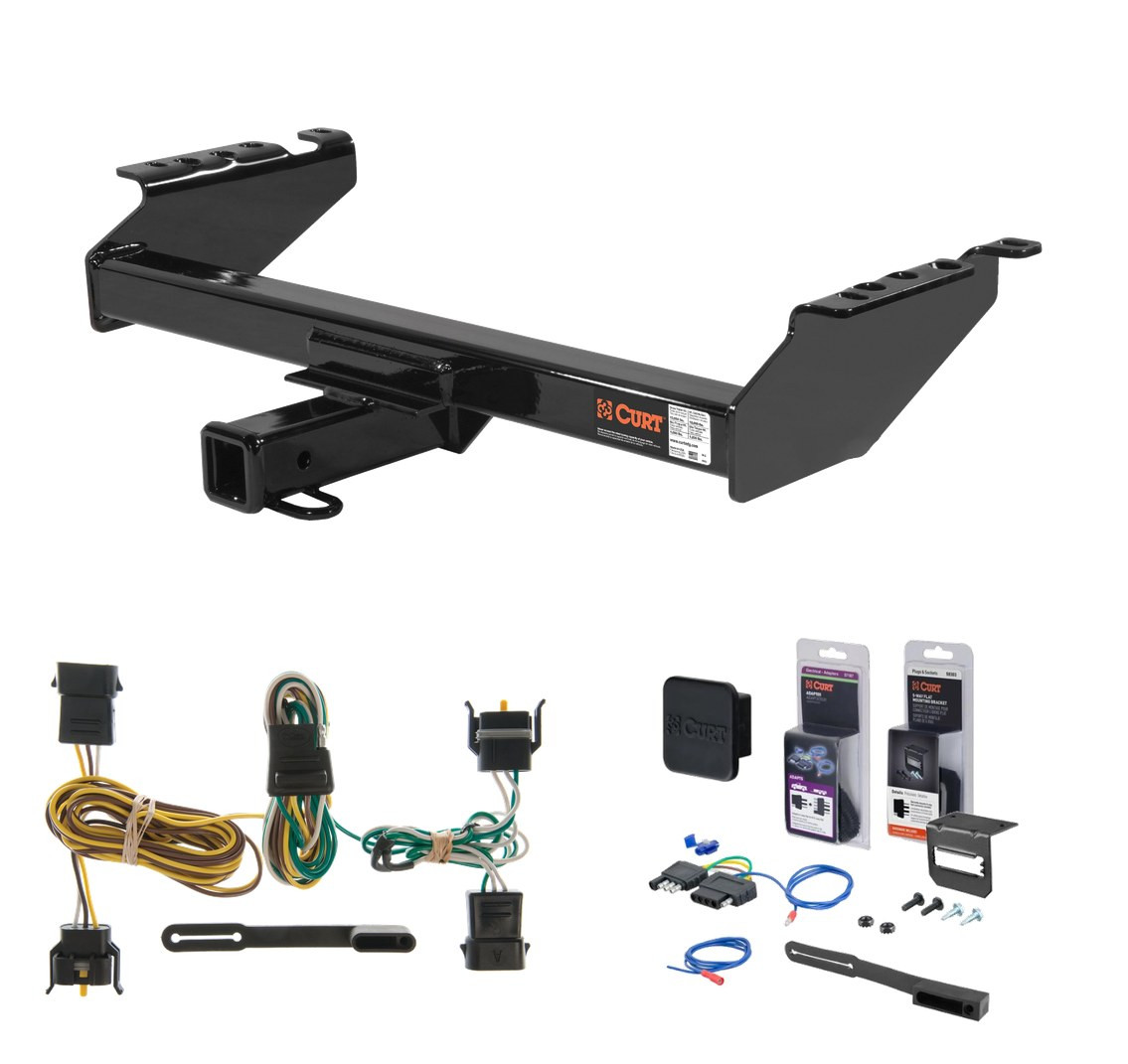 1997 Ford F-250 Old body, excluding 10" drop bumper and 1973 - 1979 crew cab Curt 2" Class 4 Trailer Tow Hitch + 5-Flat Wiring Kit Tow Boat/Utility Trailer with Surge Brakes 14001-2 thumbnail 0
