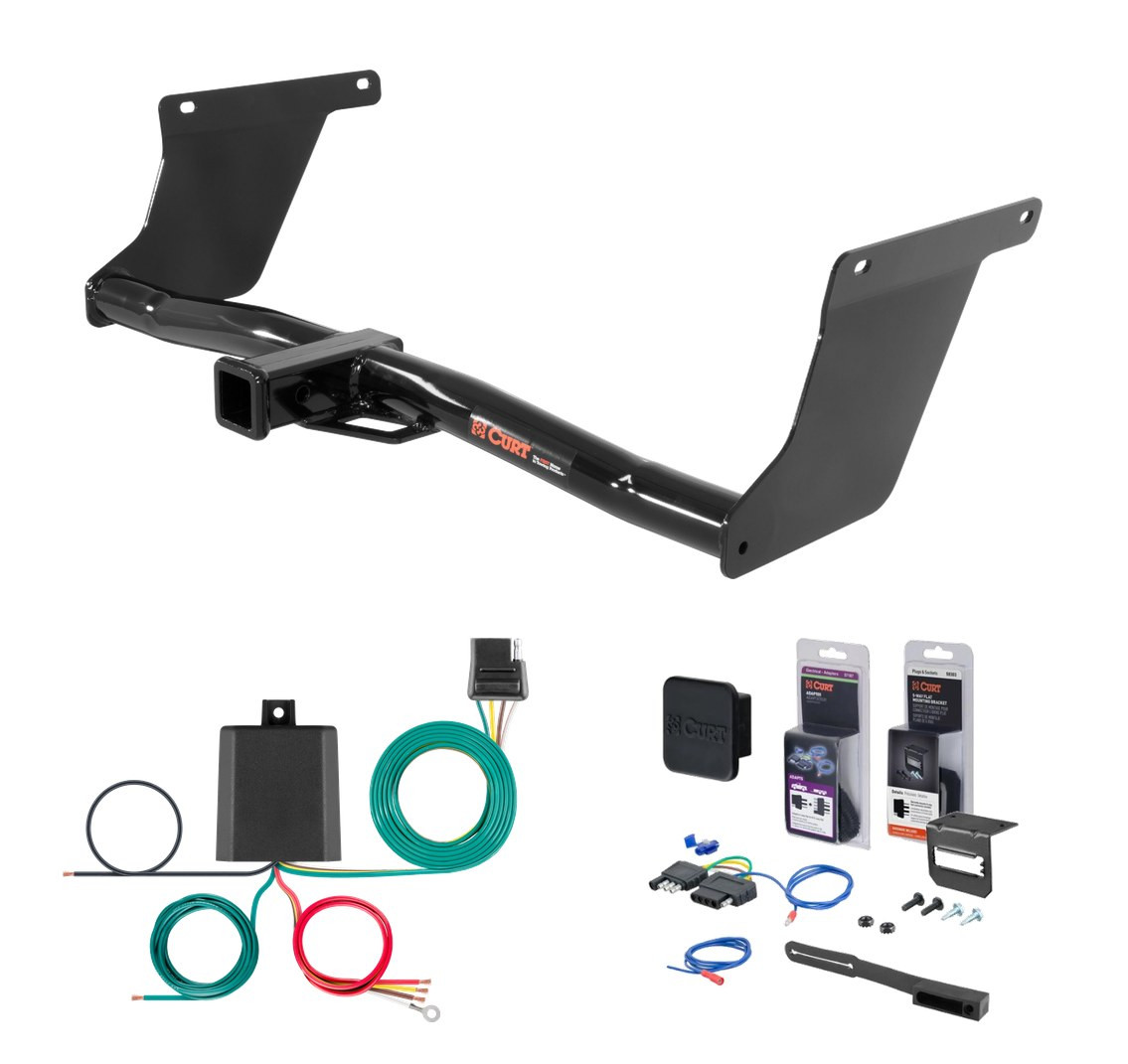 2013 - 2016 Ford Escape Excluding S Curt 2" Class 3 Trailer Tow Hitch + 5-Flat Wiring Kit Tow Boat/Utility Trailer with Surge Brakes 13131 thumbnail 0