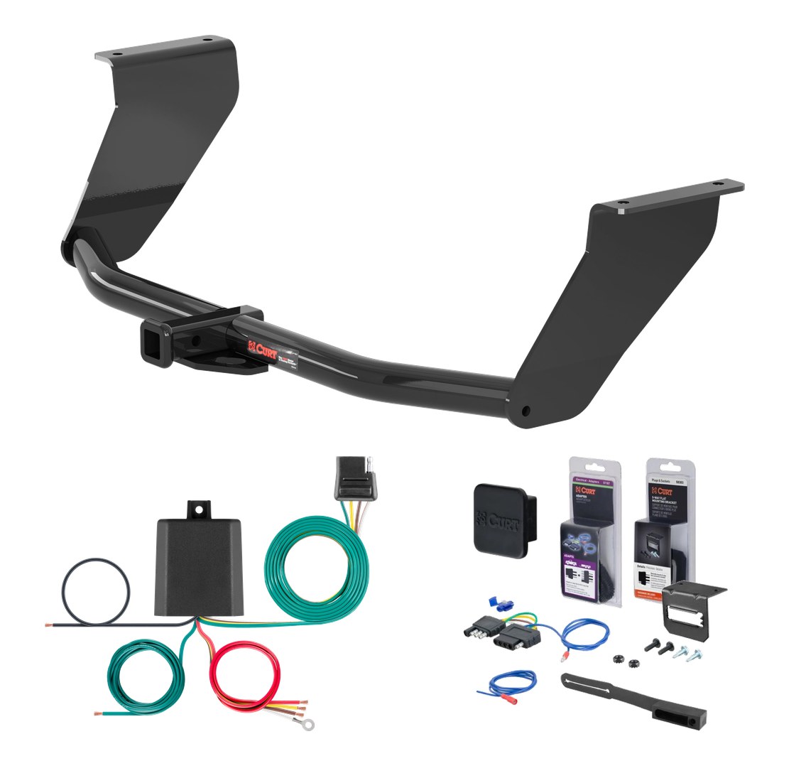 2018 - 2020 Genesis G80 Curt 1-1/4" Class 2 Trailer Tow Hitch + 5-Flat Wiring Kit Tow Boat/Utility Trailer with Surge Brakes 12165 thumbnail 0