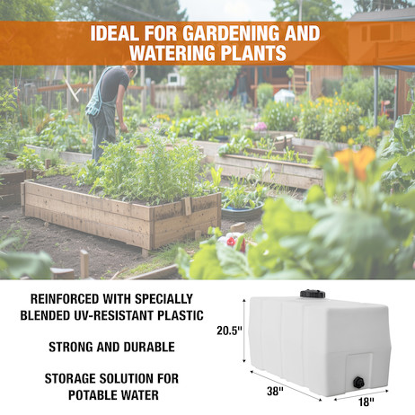 Buyers Products 50 Gallon, 38x19x22 Inch Square Storage Tank 550-82123919, Polyethylene, UV Resistant thumbnail 14