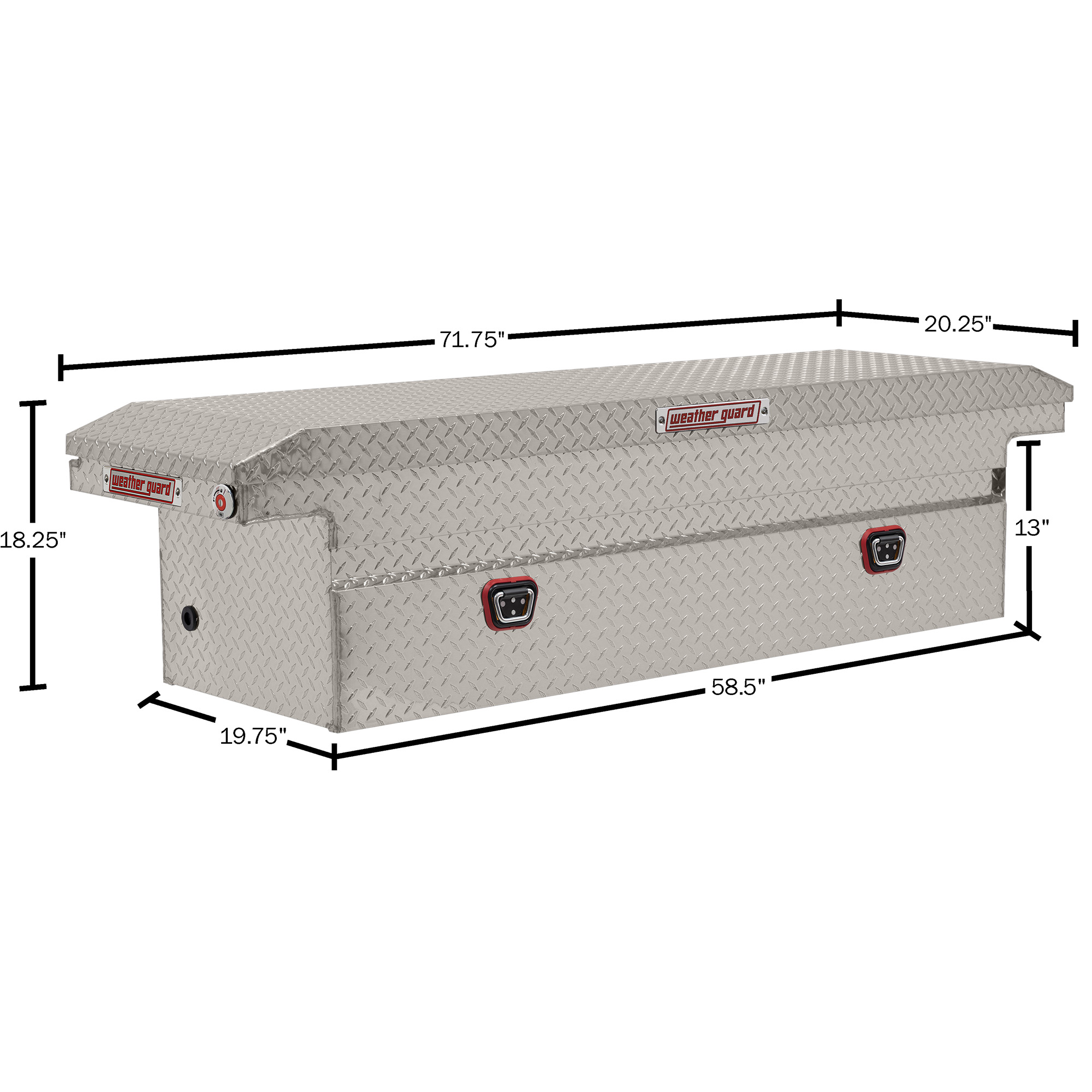 WEATHER GUARD 121-0-04 Aluminum Saddle Tool Box, 11 Cu Ft, Full Low Profile, Clear Finish, Tamper Resistant Lock thumbnail 5