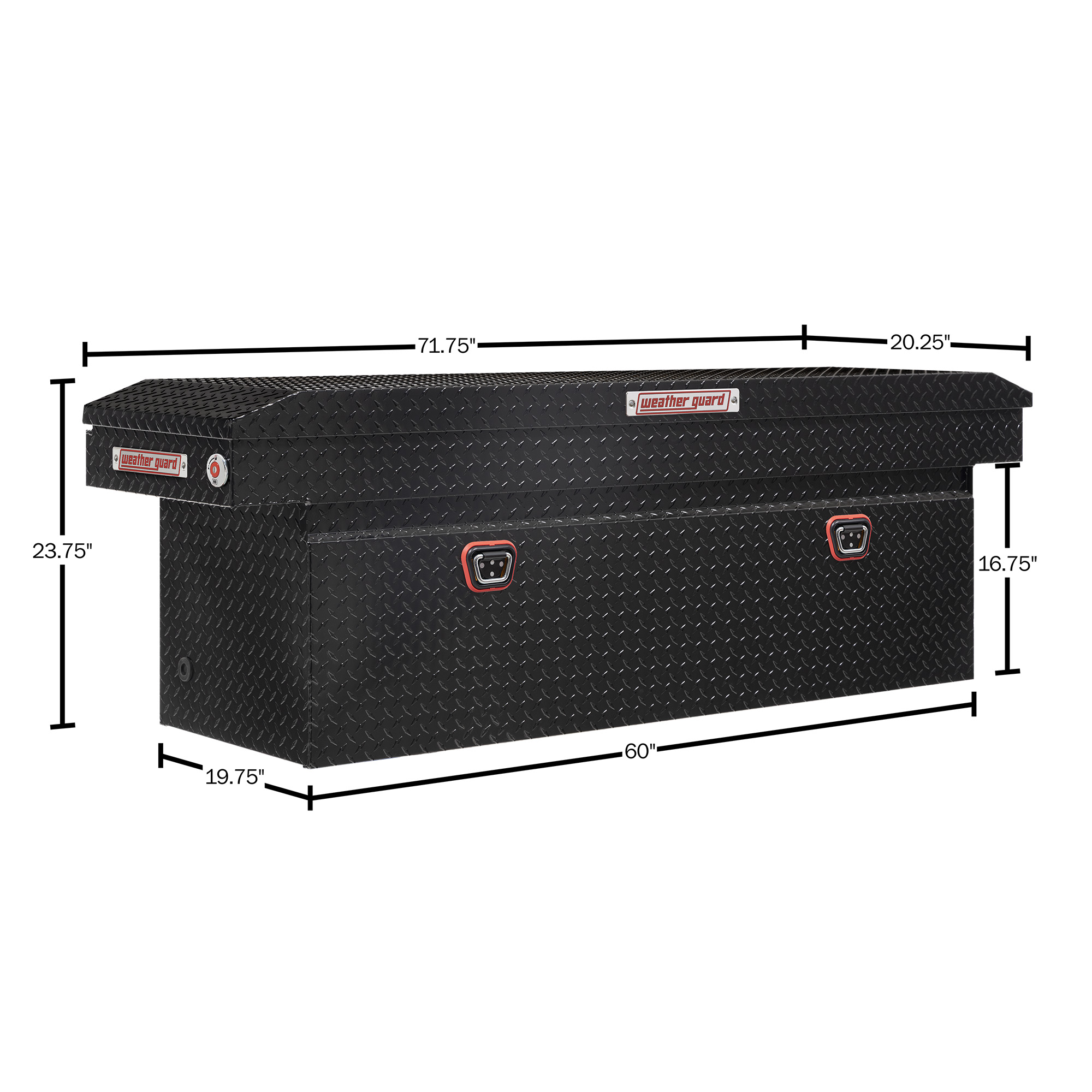 WEATHER GUARD 123-5-04 Aluminum Saddle Tool Box, 15 cu ft, Full Deep, Gloss Black, 1KEY Ultralock System thumbnail 12