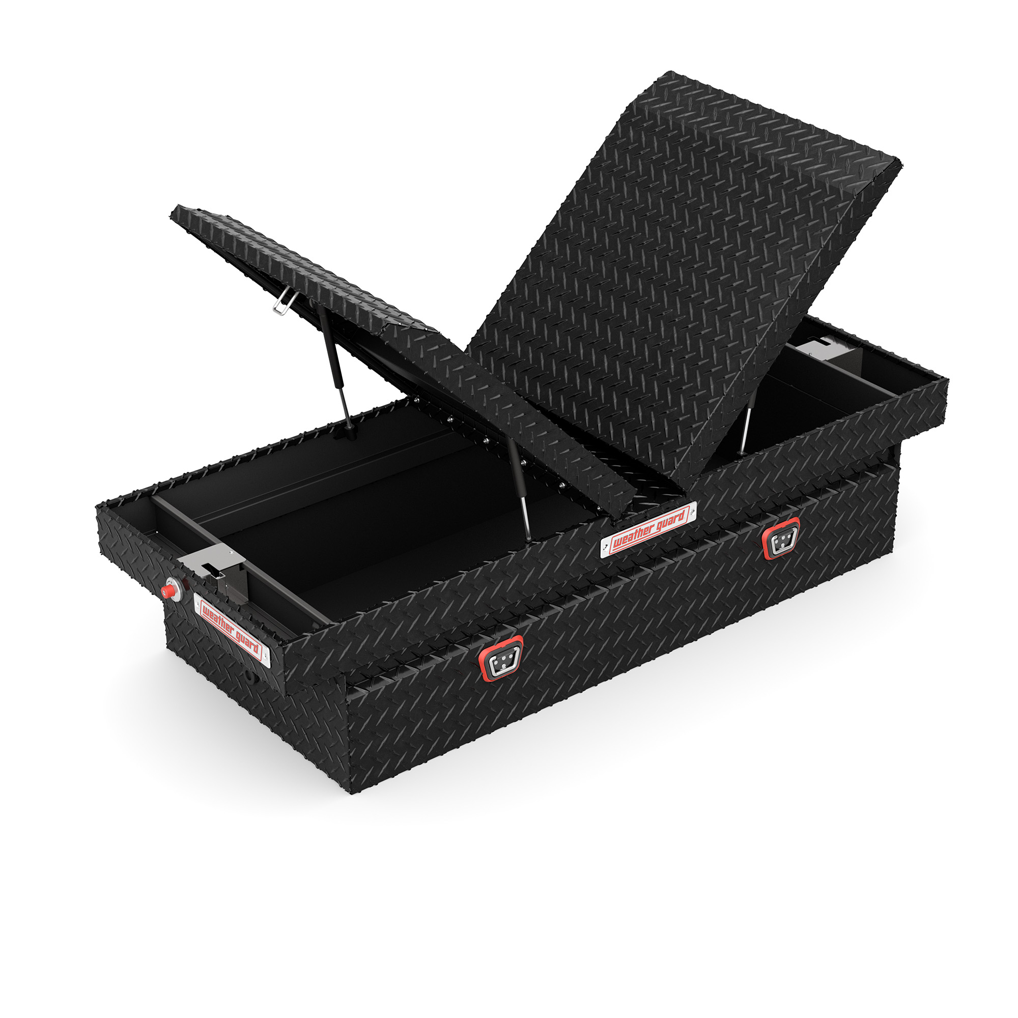 WEATHER GUARD 114-5-04 Gull Wing Cross Box, 71.5" x 27.5" x 18.5", Full Extra Wide Truck Bed Toolbox, Gloss Black thumbnail 3