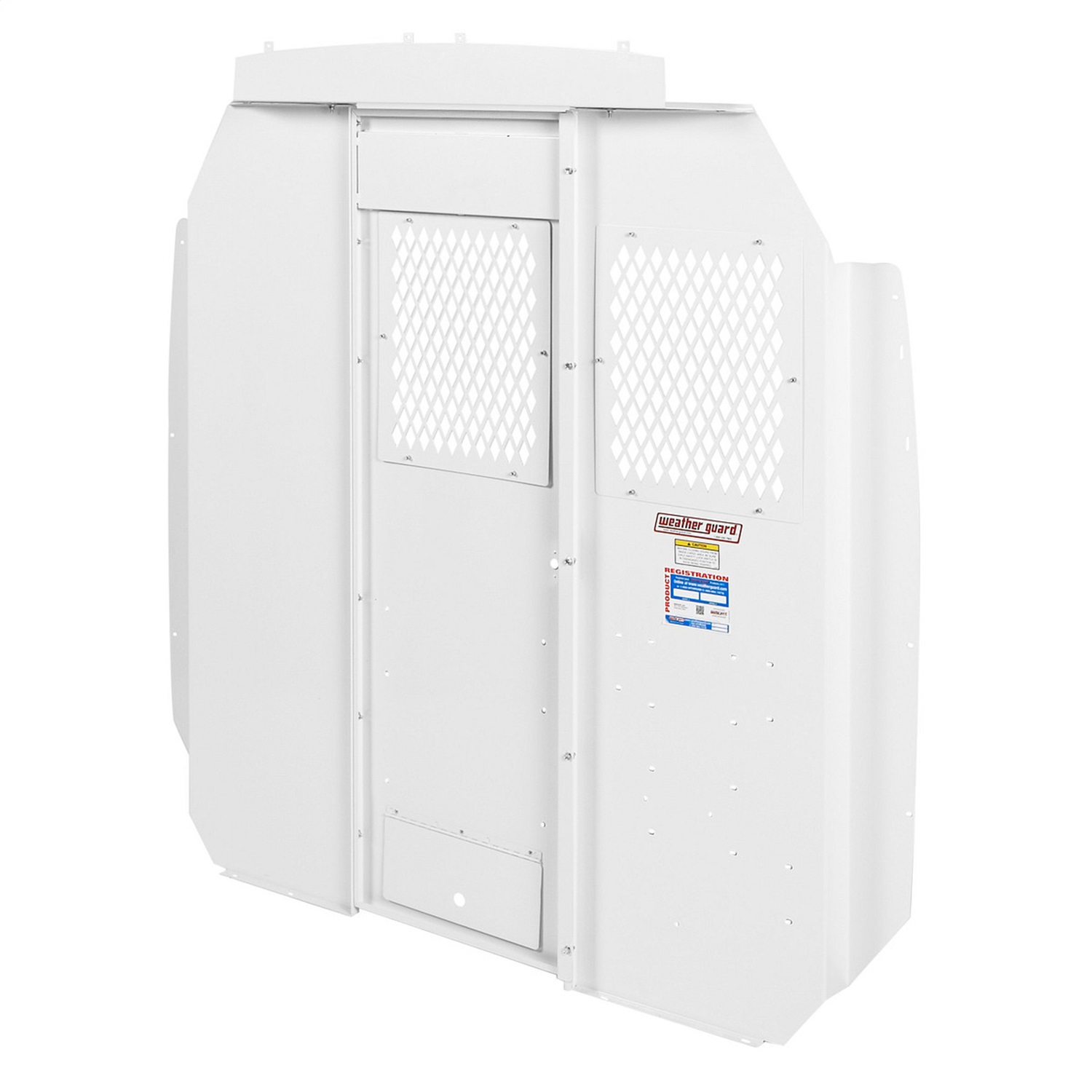 Weather Guard 96312-3-01 Mid-Roof Full Bulkhead Screen, 68.75" x 68.75" x 4", White Steel Powder Coat Van Partition thumbnail 0