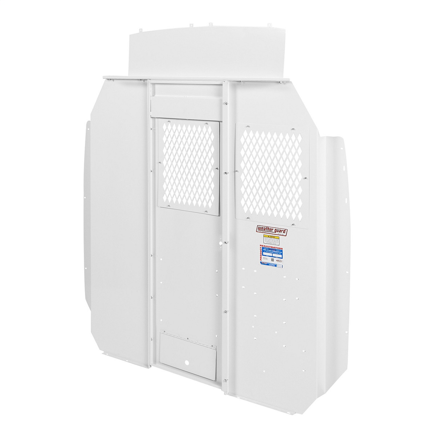 WEATHER GUARD 96322-3-01 High-Roof Full Bulkhead Screen, 74.5"H x 68.75"W x 4"D, White Steel Van Divider thumbnail 0