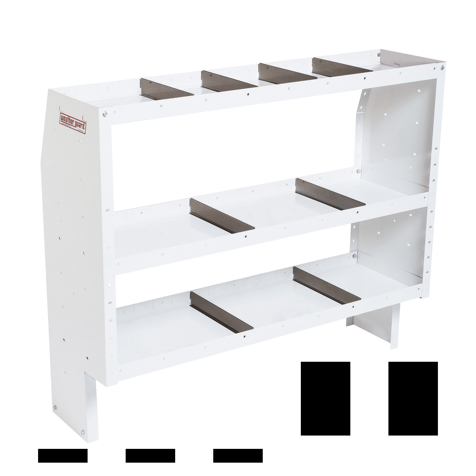WEATHER GUARD 9345-3-03 Heavy Duty 3-Shelf Van Storage Unit, 52"W x 44"H x 16"D, Steel, White thumbnail 0