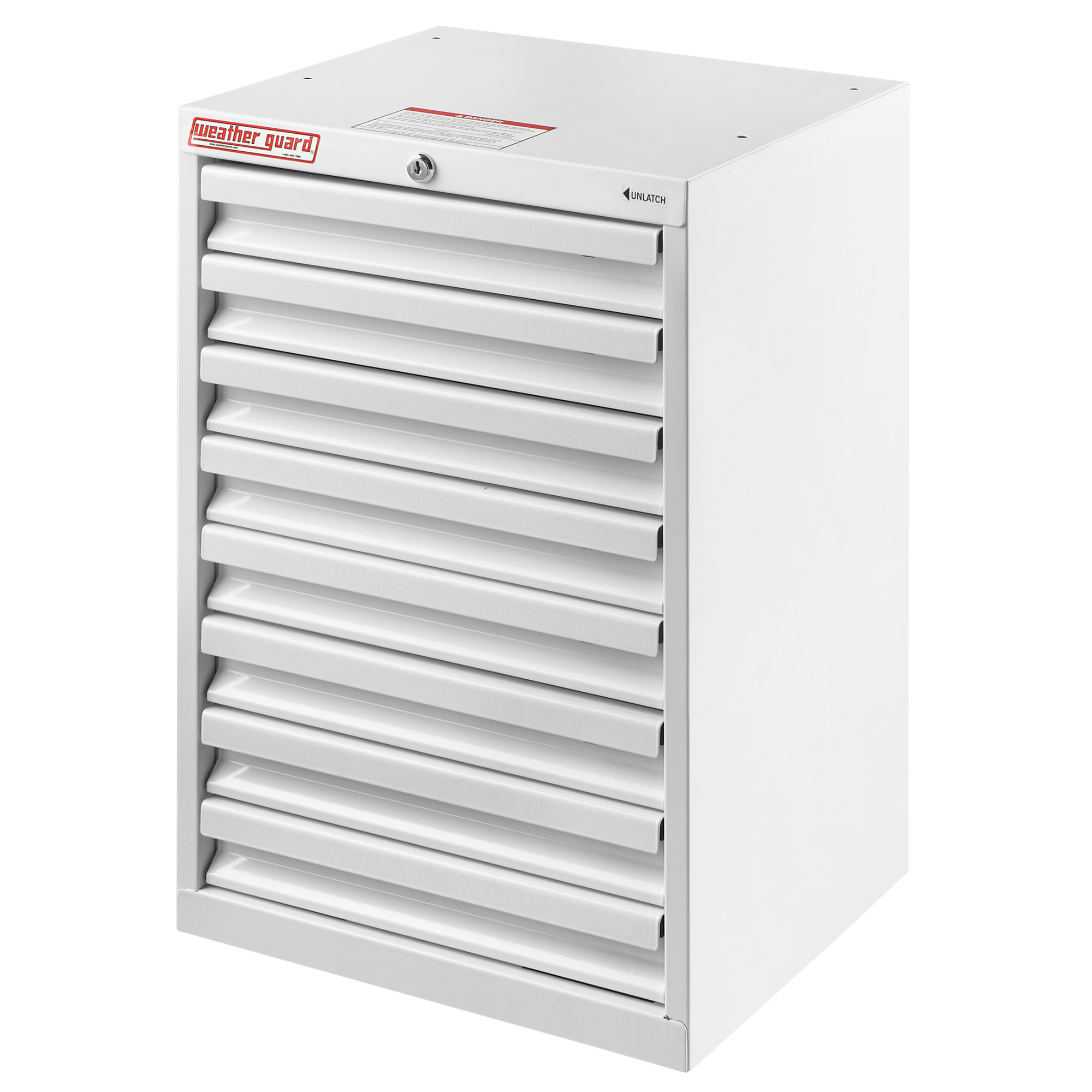 Weather Guard 9928-3-02 8-Drawer Van Storage Cabinet, 24"H x 16"W x 14"D, White Steel Floor Unit thumbnail 0