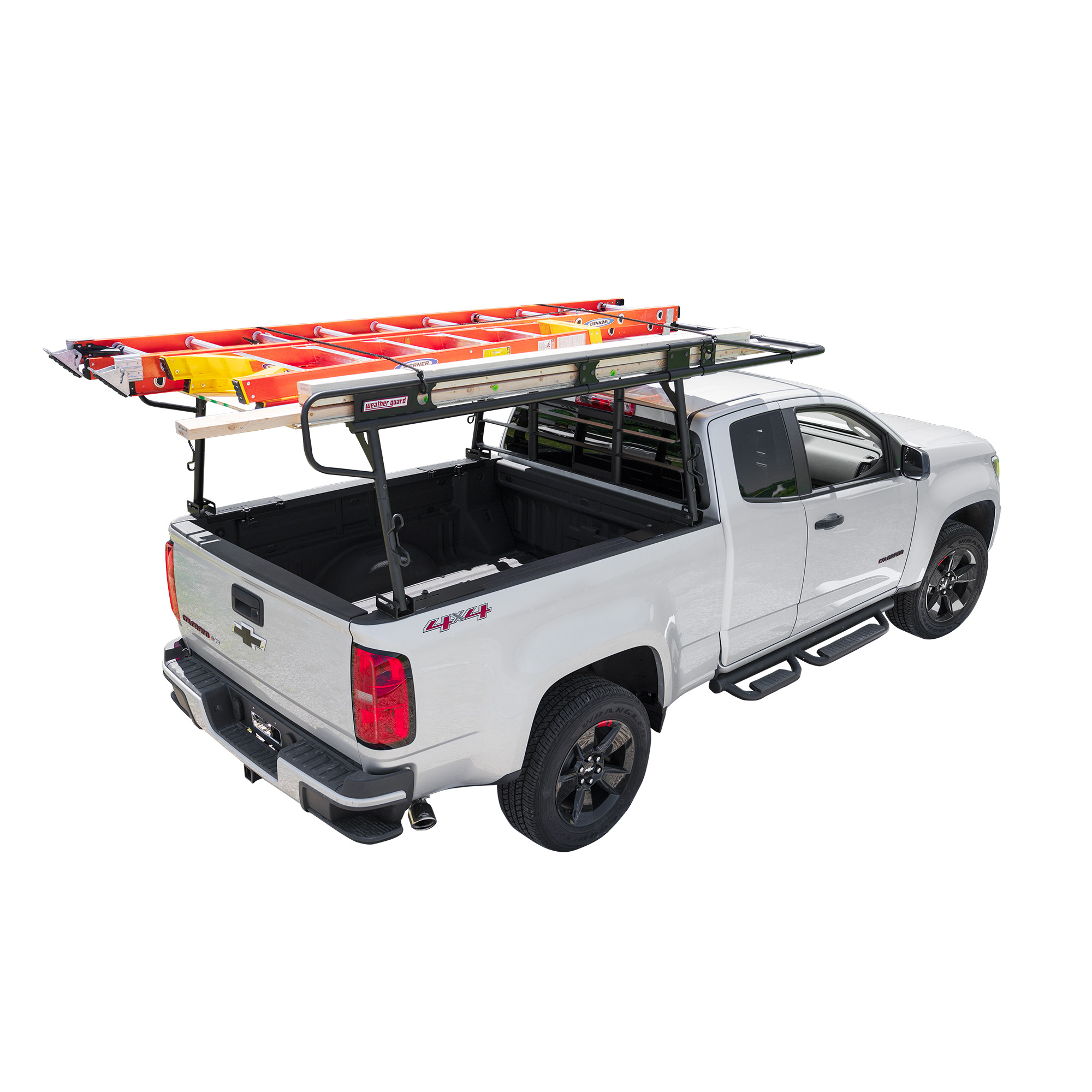 Weather Guard 1000 lbs, 33.38" H x 127.82" L Compact Steel Truck Rack 1345-52-02, No-Drill Bed Rail Mount thumbnail 2